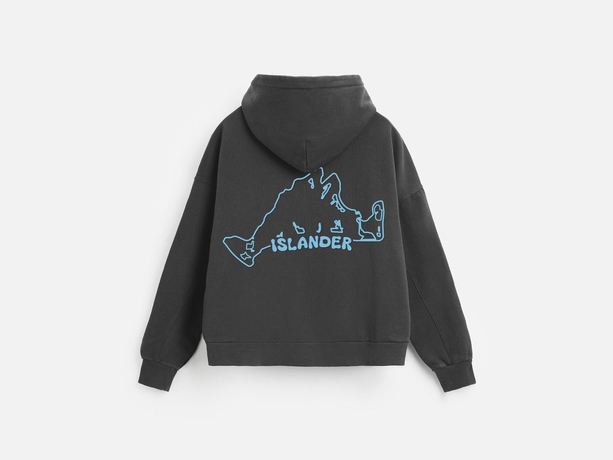 GREY ISLANDER ZIPPED HOODIE