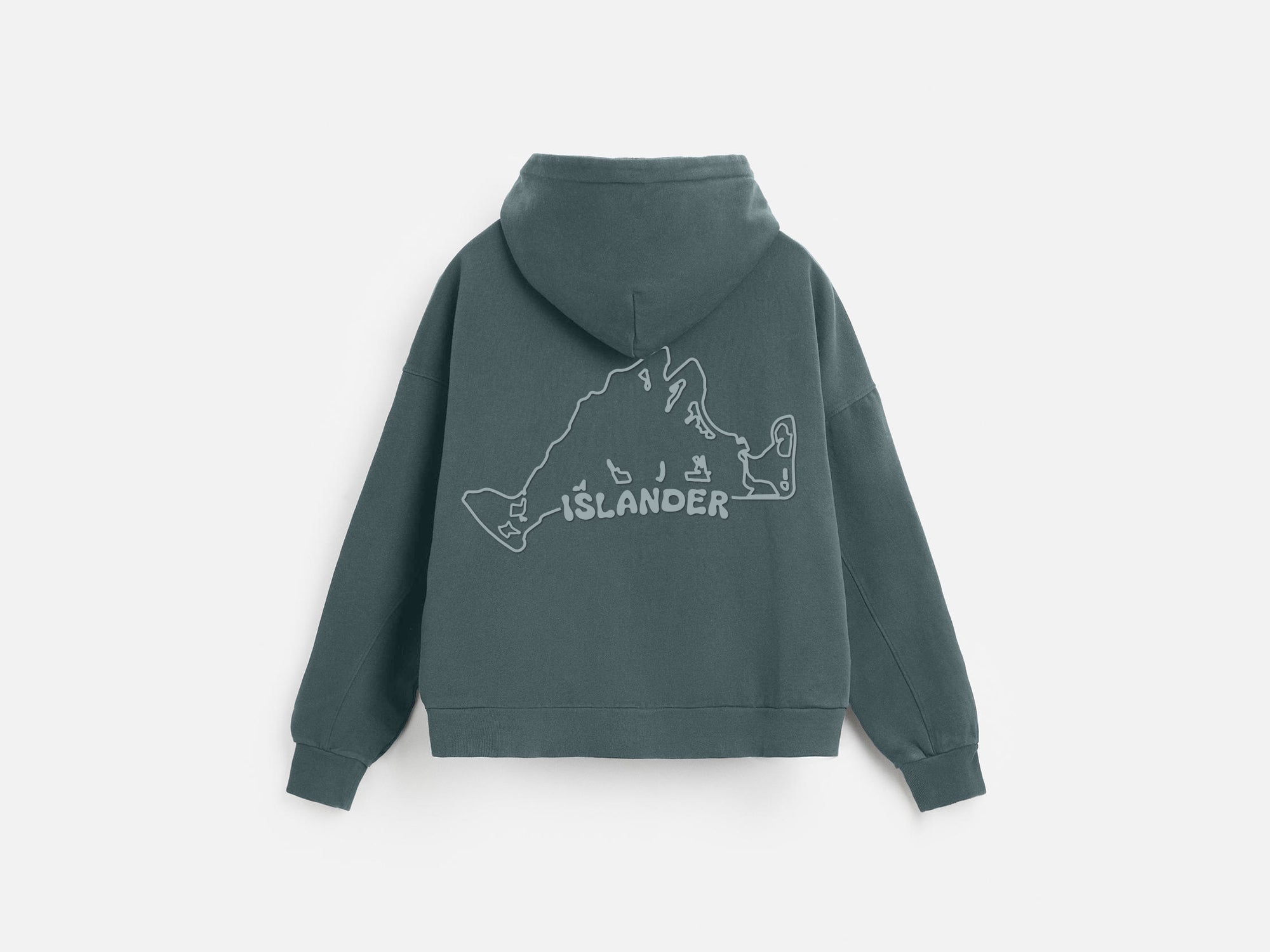 GREEN ISLANDER ZIPPED HOODIE