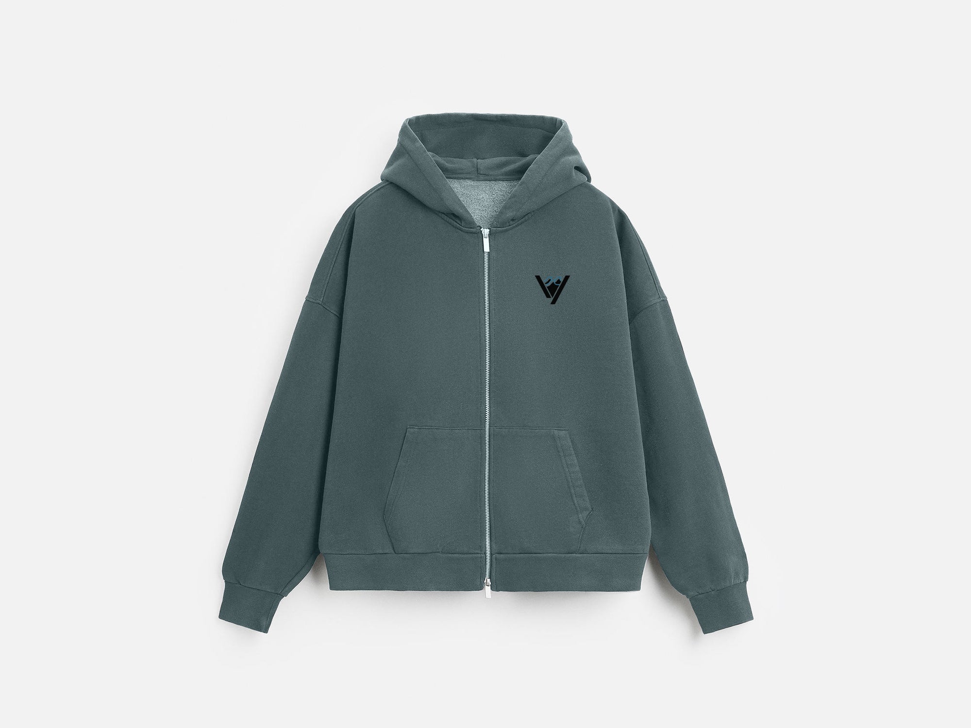 GREEN ISLANDER ZIPPED HOODIE