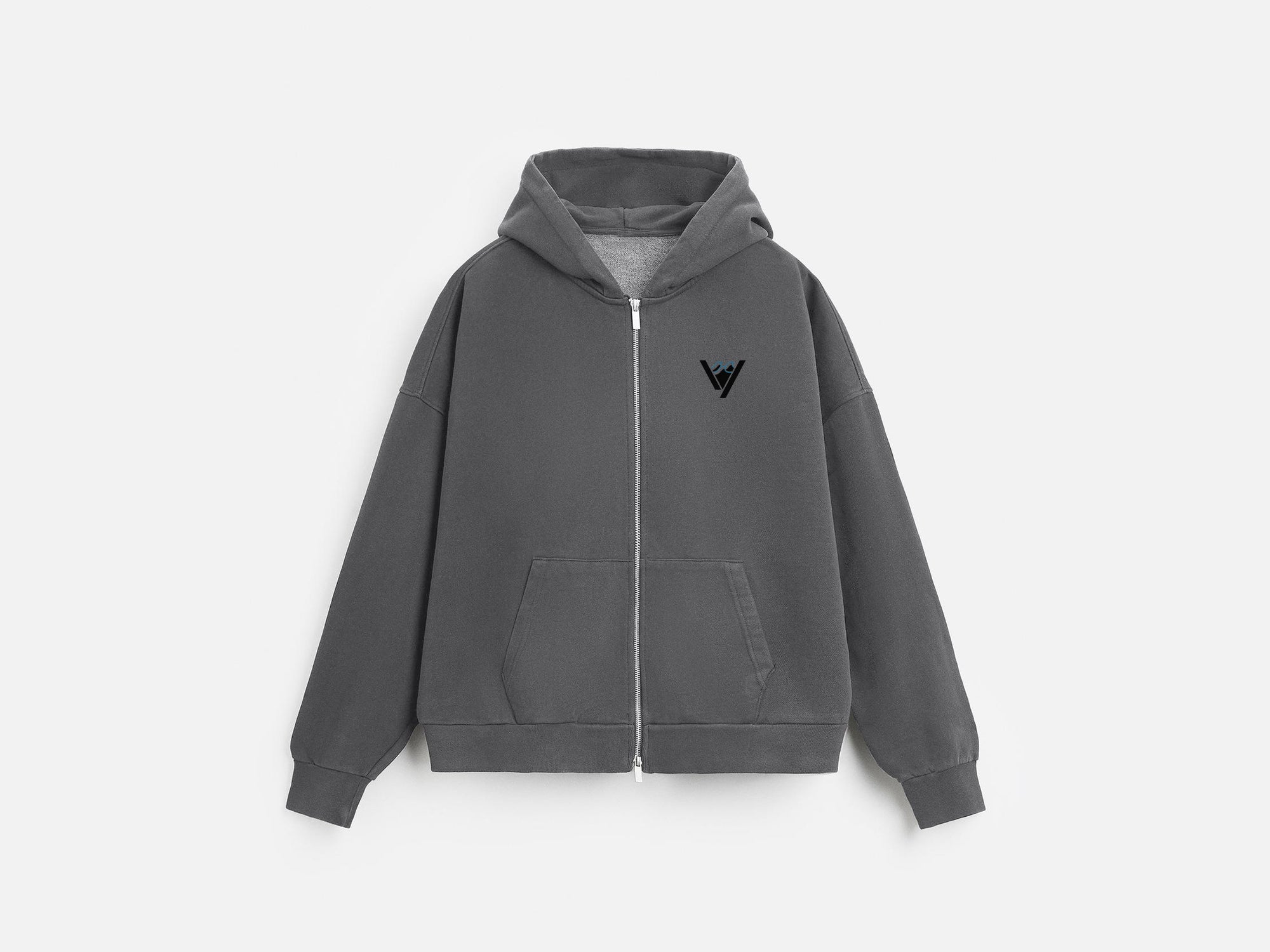GREY ISLANDER ZIPPED HOODIE